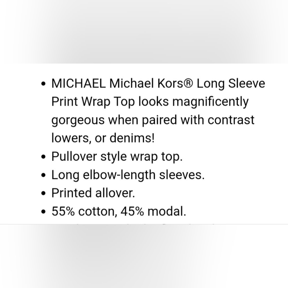 Michael Kors Women's Wrap Blouse Cotton/Modal Black/White Floral 2XL - Picture 14 of 16